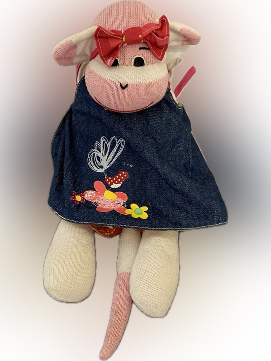 handmade Other - Feminine Stuffed Sock Monkey with Denim Dress!!!